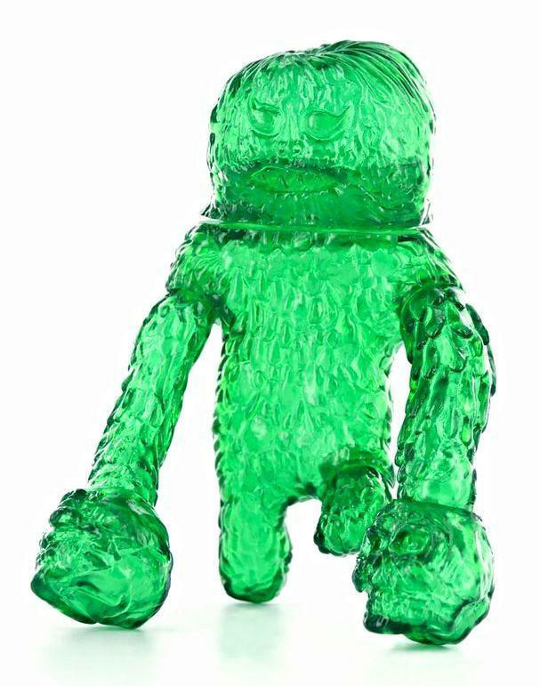 WaoToyz Forest Monsta Kaiju Sofubi Clear Green Soft Vinyl Edition Designer Toy Figure by LuluBell
