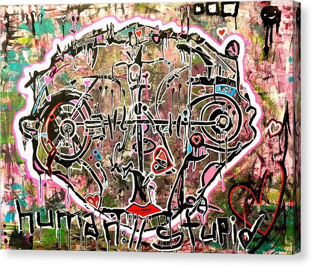 Aeqea Human Stupid - Abstract Expressionism Street Art Painting Canvas Art Print