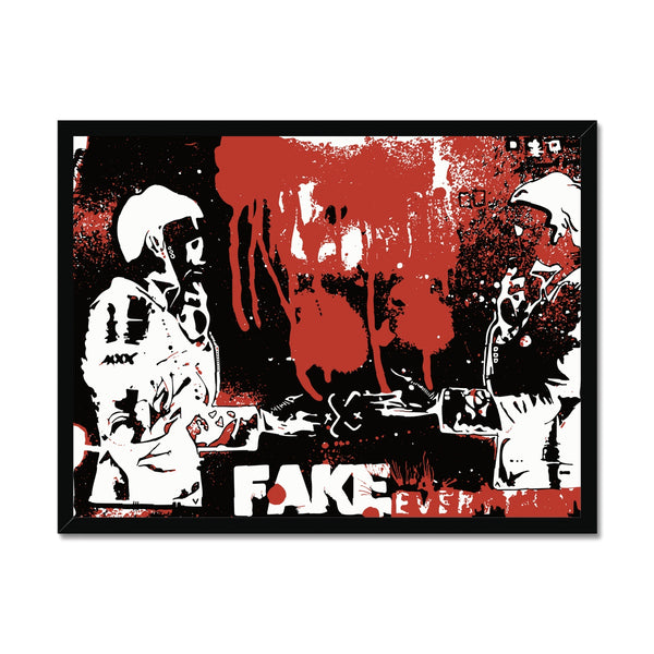 Fake everything. Ok, deal. Framed Print