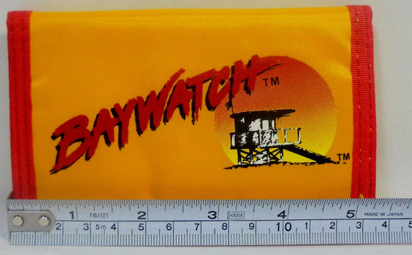 Retro Baywatch Wallet Vintage Yellow Billfold 5" Authentic 1996 New Old Stock w/ Tags