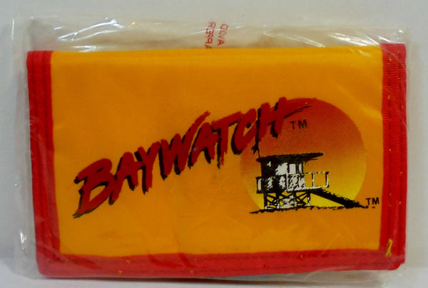 Retro Baywatch Wallet Vintage Yellow Billfold 5" Authentic 1996 New Old Stock w/ Tags