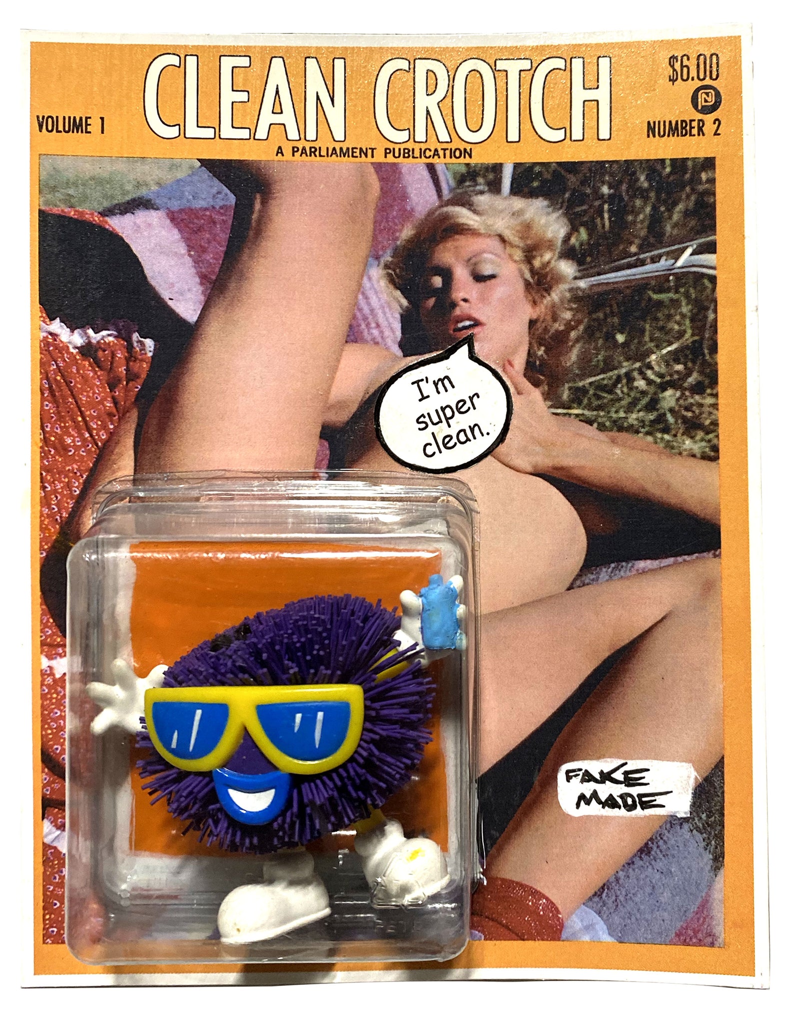 Clean Crotch Super Clean Adulterated Antiporn Custom Carded Appropriated Art Toy by AEQEA