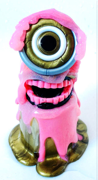 Upcycled Pink Slime Monster Cyclops by Daisy Ravenfield
