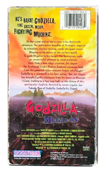 Godzilla Vs Megalon (VHS, 82 min. Goodtimes Home Video '96 release)