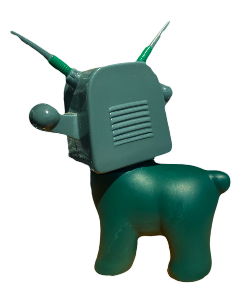 Grody Dogbot sofubi customized soft vinyl designer toy Grody Shogun robot dog mashup by AEQEA