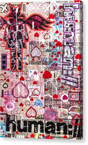 Aeqea Heartdrops -Pop Art Outsider Street Artist Canvas Japanese Print