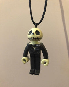 Nightmare Before Christmas Pendant Jack Skeleton Skellington PVC Mini Figure Necklace