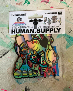 HUMAN.SUPPLY Yo It's Your Boy AEQEA sticker pack 01_Imaginariumn (4 stickers + freebies)