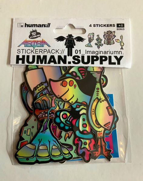 HUMAN.SUPPLY Yo It's Your Boy AEQEA sticker pack 01_Imaginariumn (4 stickers + freebies)