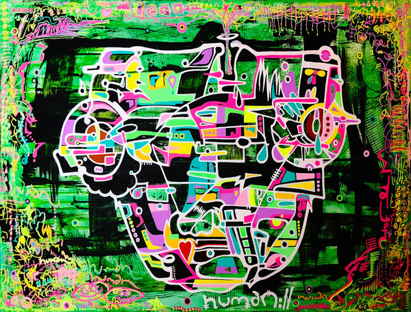 Thought Crimes acrylic on canvas original painting by AEQEA