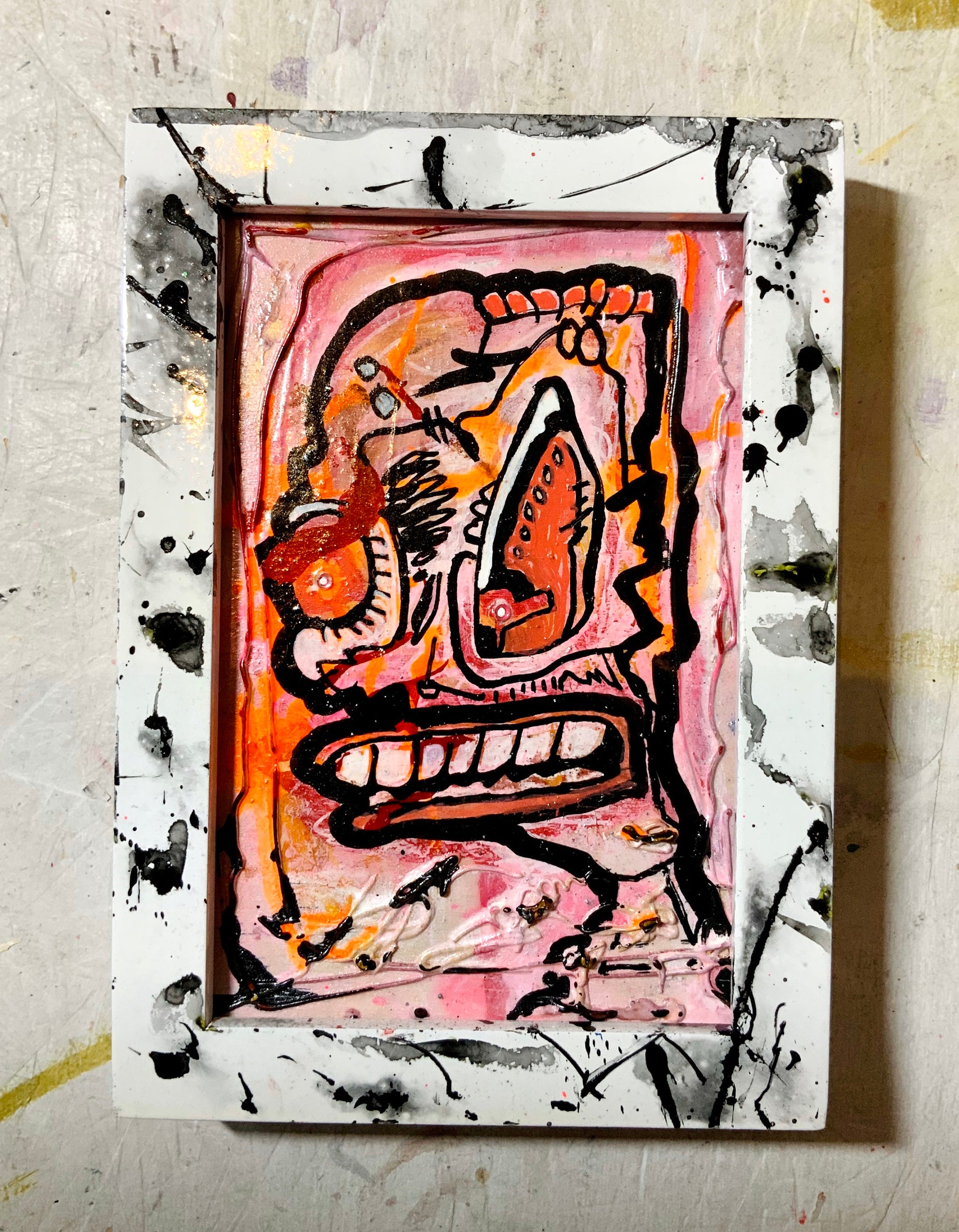 Chut Up AEQEA Art fake made mixed media abstract expressionism