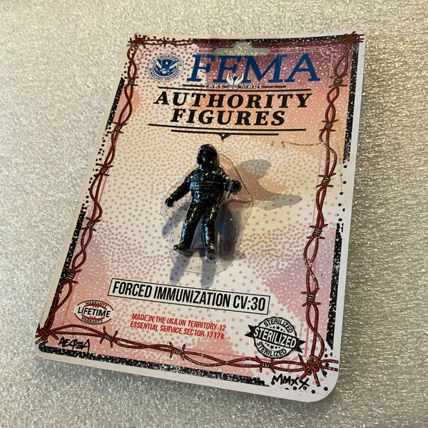 Fake Made Authority Figures Forced Immunization Toy Art FEMA Camp Collectible by AEQEA