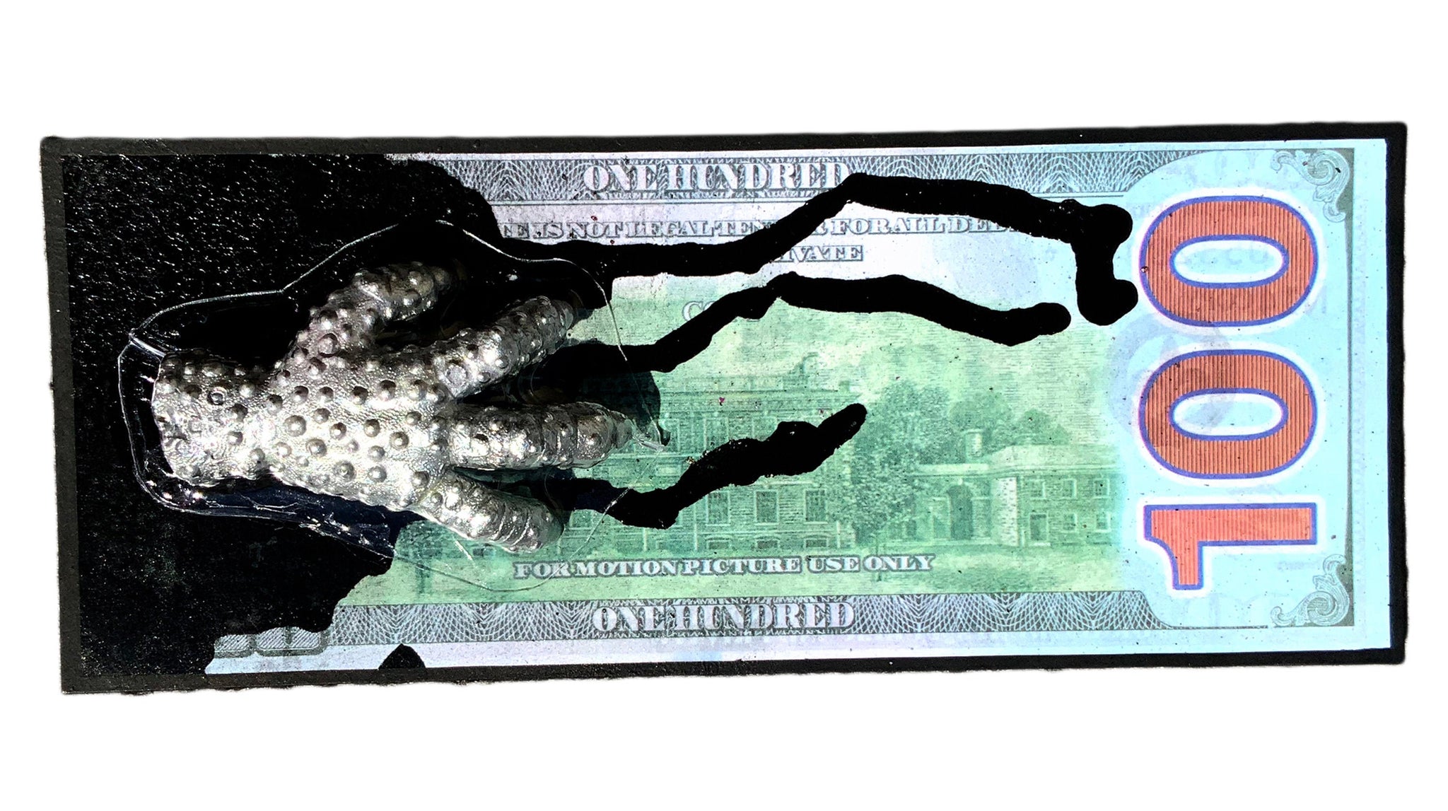 AEQEA Government Handout Dirty Money Motion Picture Dollar Bill Bootleg Resin Toy Art