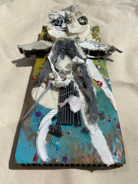 Angel of Ish & Junkness garbage art with resin by AEQEA