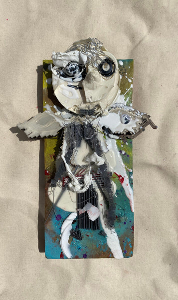 Angel of Ish & Junkness garbage art with resin by AEQEA