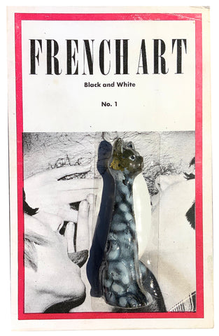 AEQEA 'French Art' pussy cat resin figure adulterated bootleg art toy parody vintage magazine custom card back print