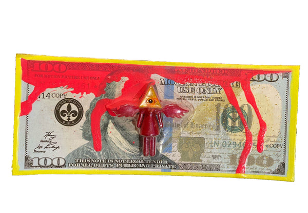 AEQEA "Federal Resurrection" Fake Made custom carded miniature figure mashup outsider money art