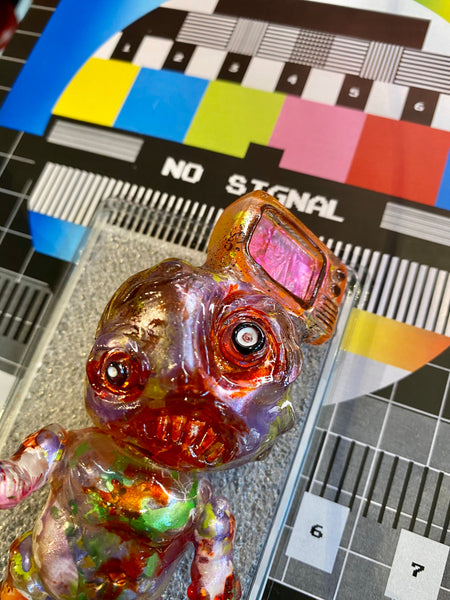 The Something Will Not Be Televised Phobia Toys tV hEaD Sofubi Carded and Customized by AEQEA
