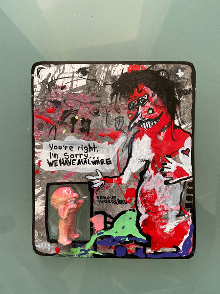 AEQEA we_have_malware.gif Bootleg Kaiju Resin Figure Custom Carded Painting