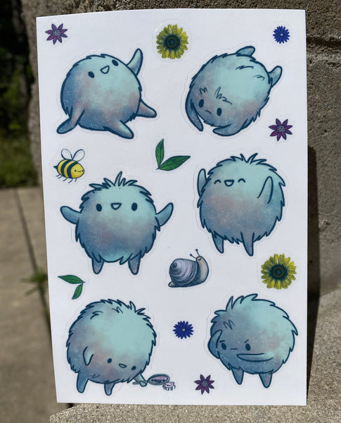 Fluffy Creature Sticker Sheet
