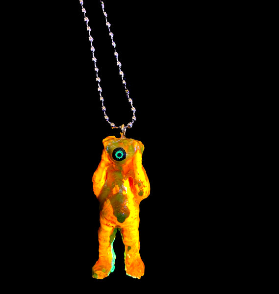 Orange You Glad You Rad? OENUN custom resin kaijuwelry resin art toy pendant by AEQEA
