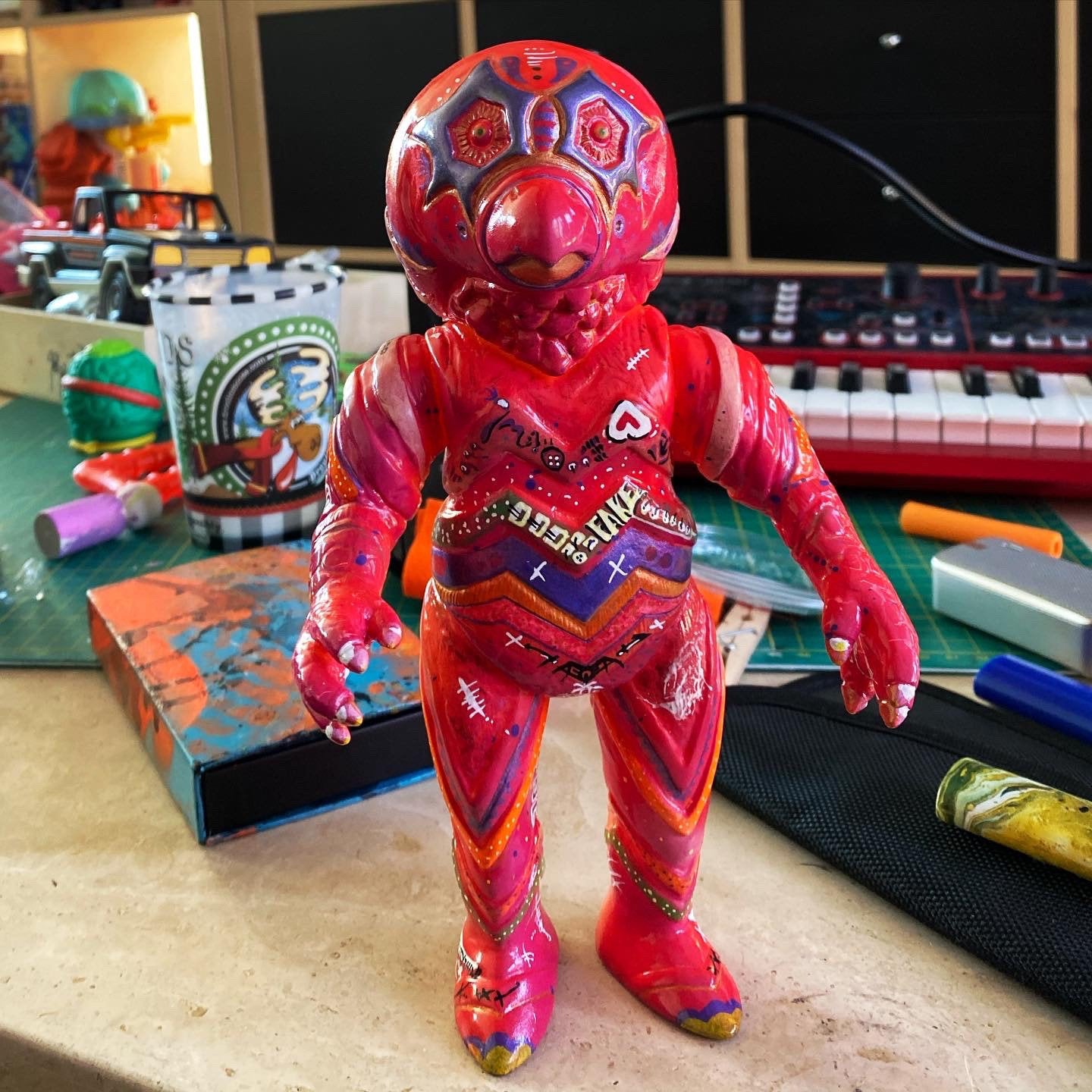 Aliens Guts Sofubi Bear Model Kaiju Sofubi Figure Customized by