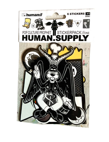 HUMAN.SUPPLY Pop Culture Prophet occult sticker pack one (6 stickers + freebie)